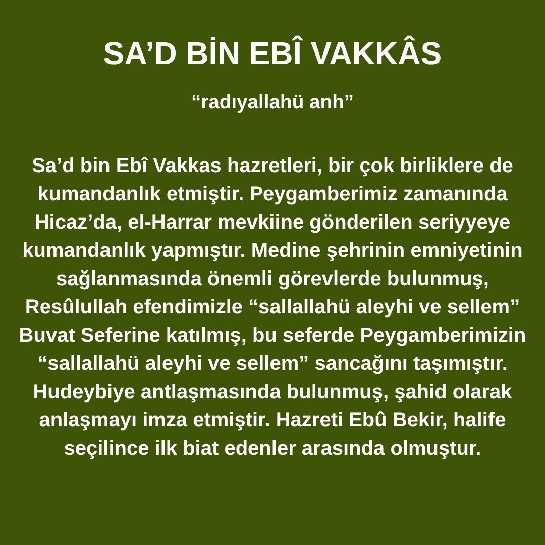 Sa'd bin Ebi Vakkâs (3)
